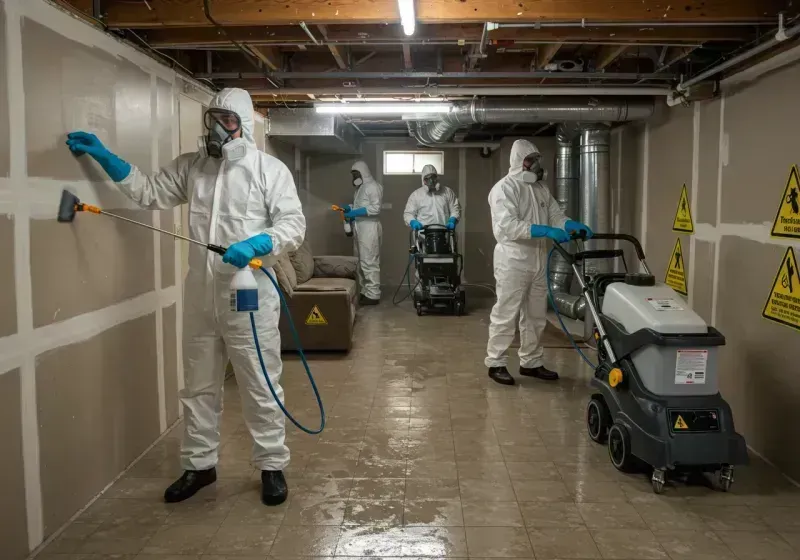 Basement Moisture Removal and Structural Drying process in Tatamy, PA